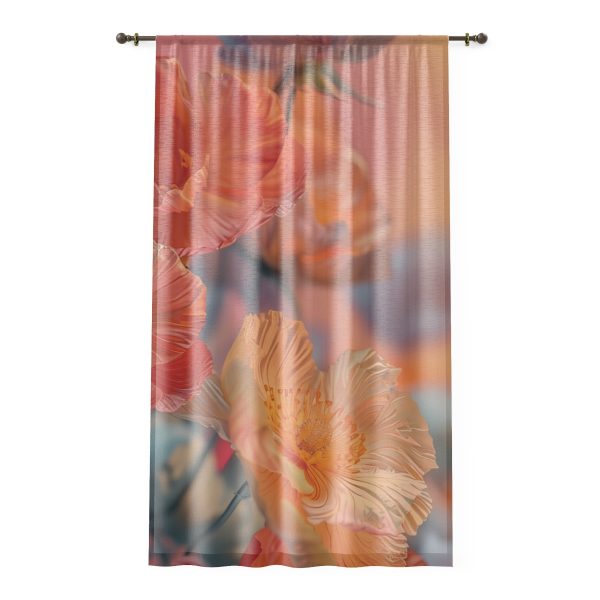 Bright Fantasy Floral 05 - Right Side Sheer Window Curtain (1 Piece)