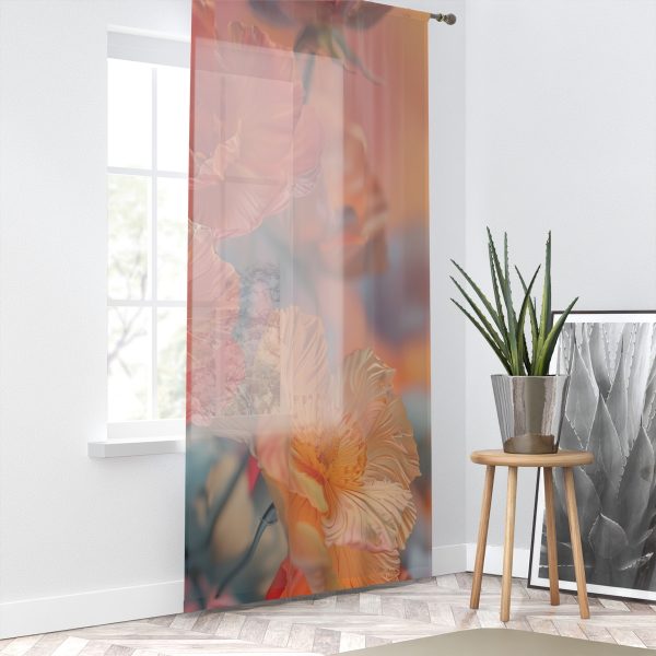 Bright Fantasy Floral 05 - Right Side Sheer Window Curtain (1 Piece) - Image 2