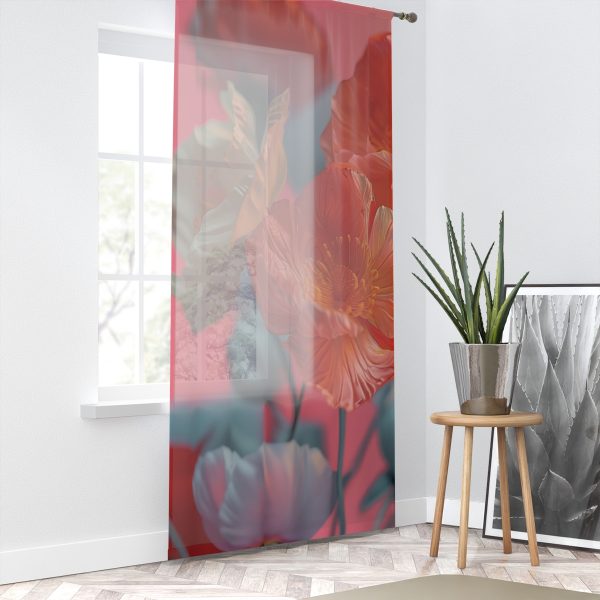 Bright Fantasy Floral 05 - Left Side Sheer Window Curtain (1 Piece) - Image 2