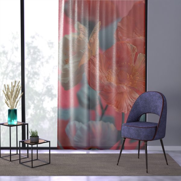 Bright Fantasy Floral 05 - Left Side Sheer Window Curtain (1 Piece) - Image 3