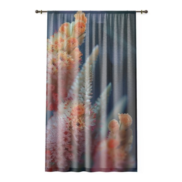 Bright Fantasy Floral 06 - Right Side Sheer Window Curtain (1 Piece)