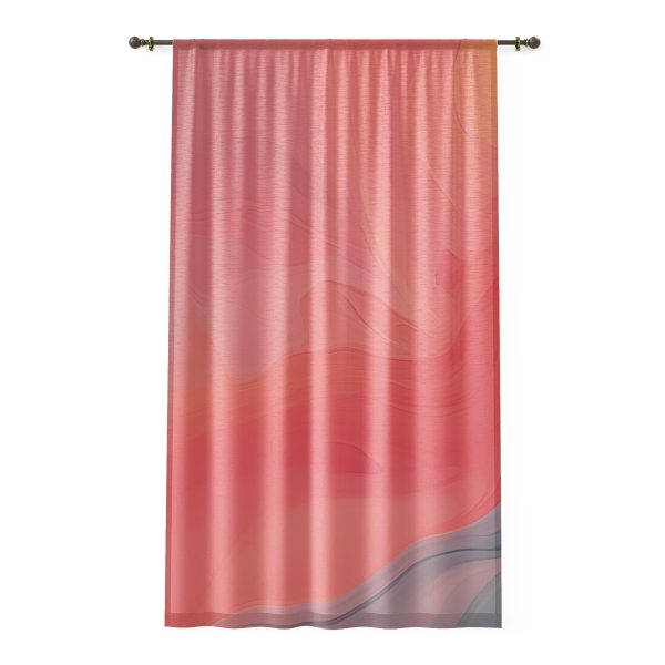 Aqueous Expression in Navy and Peachy Pastels 04 - Left Side Sheer Window Curtain (1 Piece)