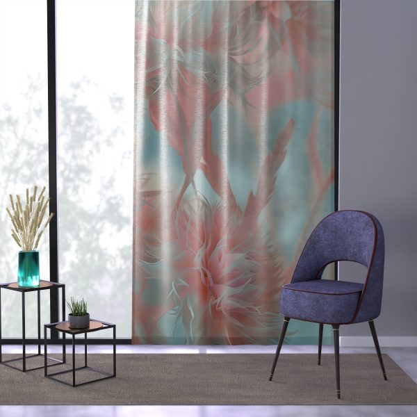 Floral Nebula 01 - Right Side Sheer Window Curtain (1 Piece) - Image 3