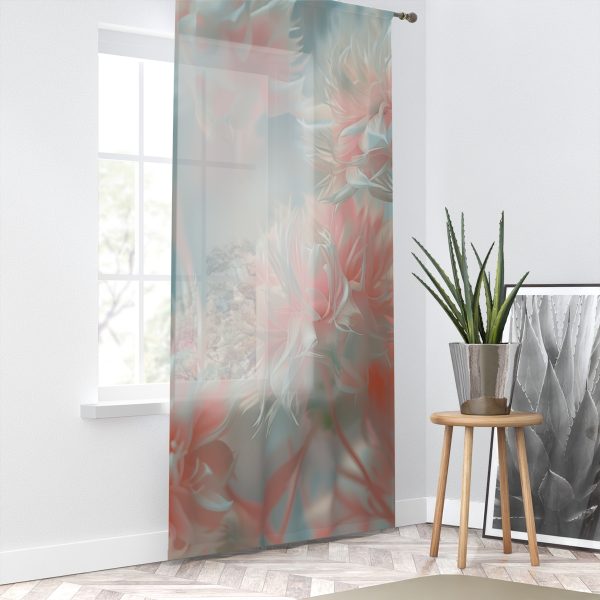 Floral Nebula 01 - Left Side Sheer Window Curtain (1 Piece) - Image 2