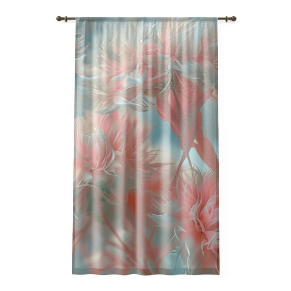 Floral Nebula 01 - Single Panel Sheer Window Curtain (1 Piece)