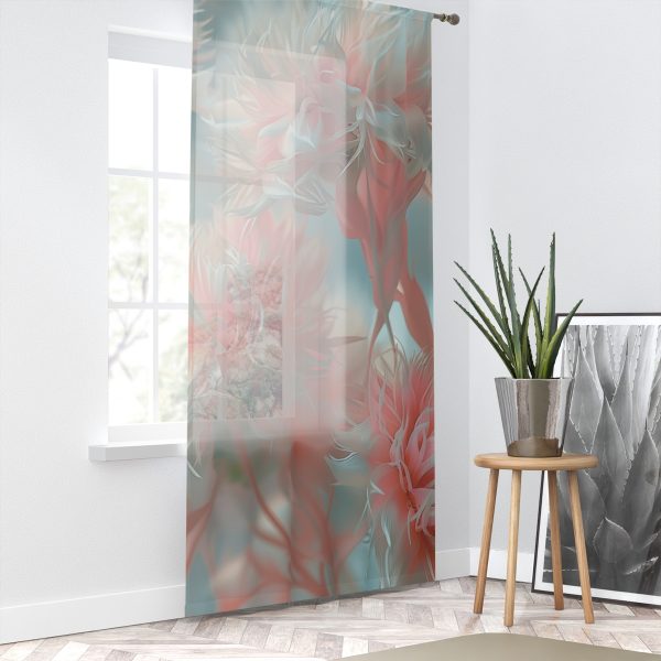 Floral Nebula 01 - Single Panel Sheer Window Curtain (1 Piece) - Image 2