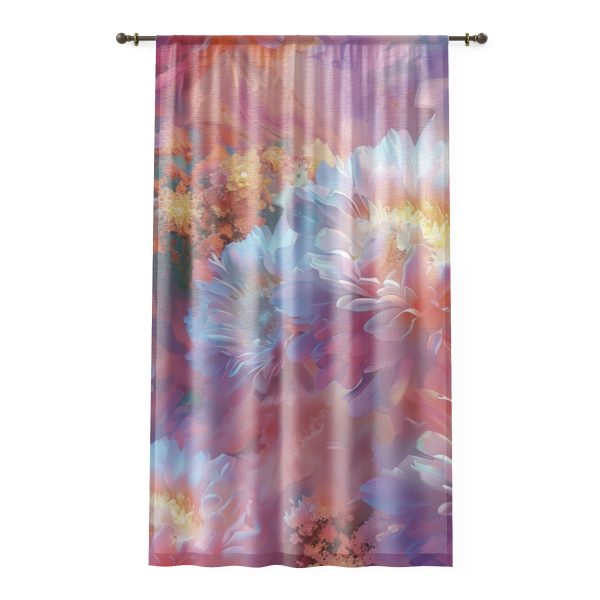 Floral Nebula 04 - Single Panel Sheer Window Curtain (1 Piece)