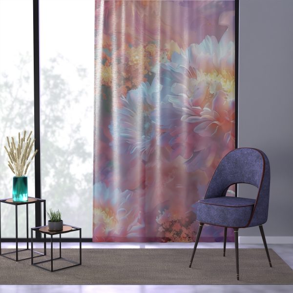 Floral Nebula 04 - Single Panel Sheer Window Curtain (1 Piece) - Image 3