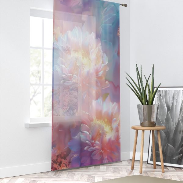 Floral Nebula 04 - Right Side Sheer Window Curtain (1 Piece) - Image 2