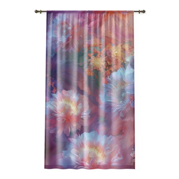 Floral Nebula 04 - Left Side Sheer Window Curtain (1 Piece)