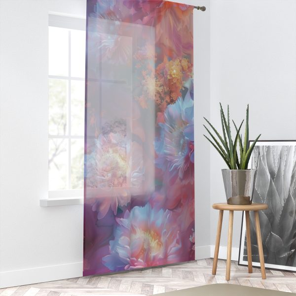 Floral Nebula 04 - Left Side Sheer Window Curtain (1 Piece) - Image 2