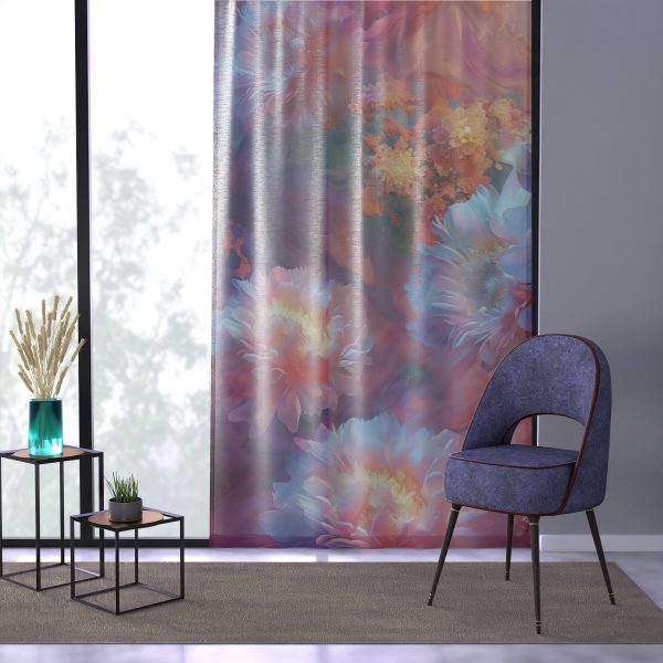 Floral Nebula 04 - Left Side Sheer Window Curtain (1 Piece) - Image 3