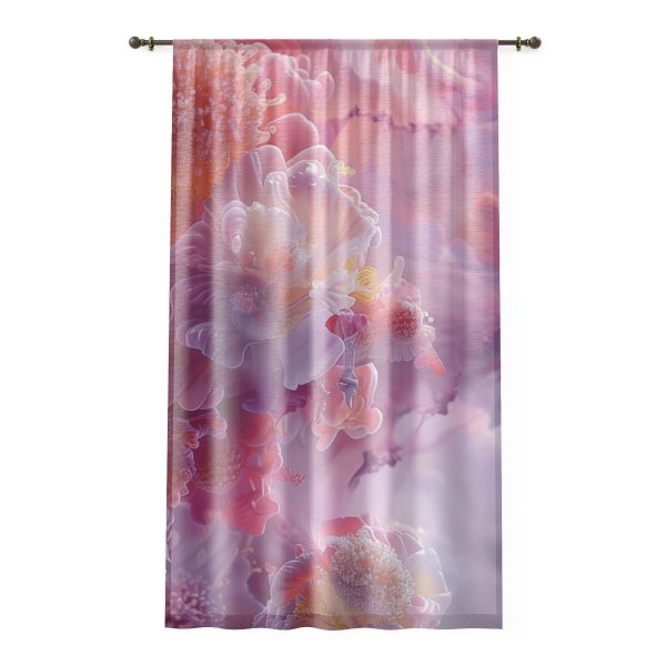 Floral Nebula 05 - Right Side Sheer Window Curtain (1 Piece)