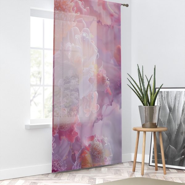 Floral Nebula 05 - Right Side Sheer Window Curtain (1 Piece) - Image 2