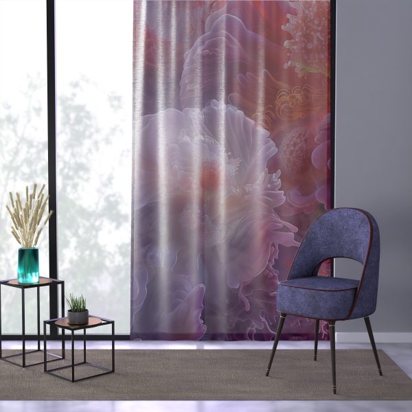 Floral Nebula 05 - Left Side Sheer Window Curtain (1 Piece) - Image 3