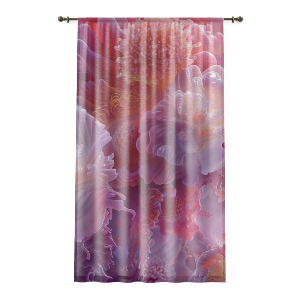 Floral Nebula 05 - Single Panel Sheer Window Curtain (1 Piece)