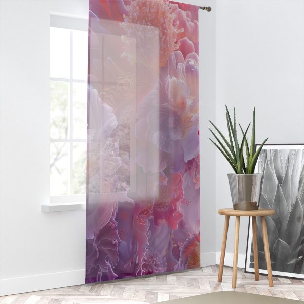 Floral Nebula 05 - Single Panel Sheer Window Curtain (1 Piece) - Image 2