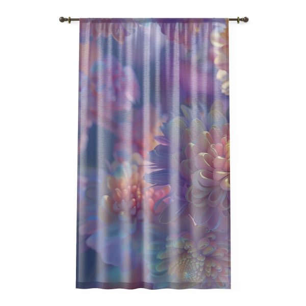 Floral Nebula 06 - Left Side Sheer Window Curtain (1 Piece)