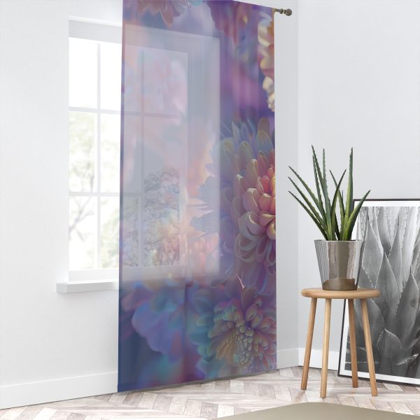 Floral Nebula 06 - Left Side Sheer Window Curtain (1 Piece) - Image 2