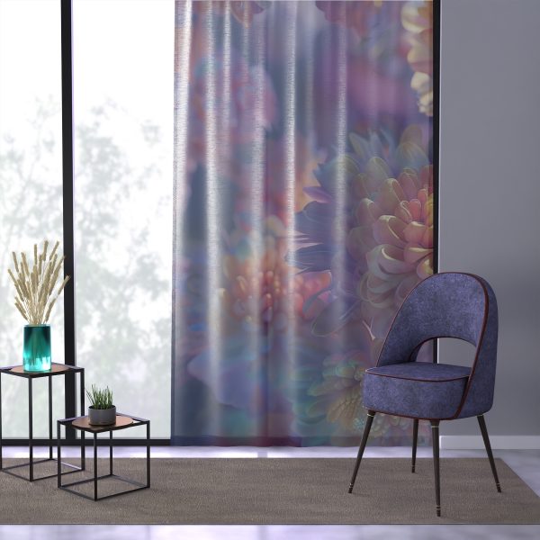 Floral Nebula 06 - Left Side Sheer Window Curtain (1 Piece) - Image 3