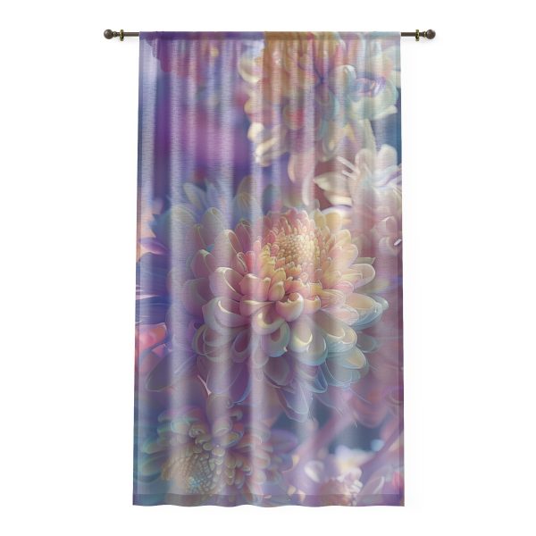 Floral Nebula 06 - Single Panel Sheer Window Curtain (1 Piece)