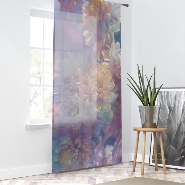 Floral Nebula 06 - Single Panel Sheer Window Curtain (1 Piece) - Image 2