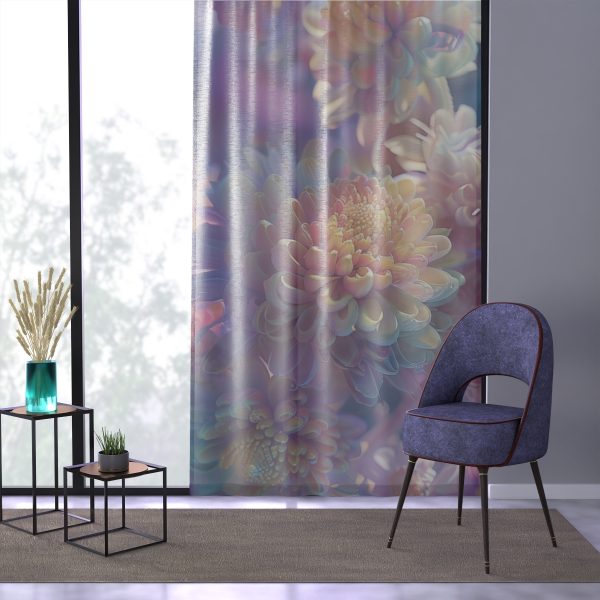 Floral Nebula 06 - Single Panel Sheer Window Curtain (1 Piece) - Image 3