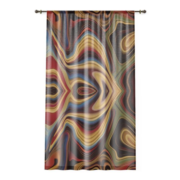 Lipnotic Kaleidoscope Background 03 - Right Side Sheer Window Curtain (1 Piece)