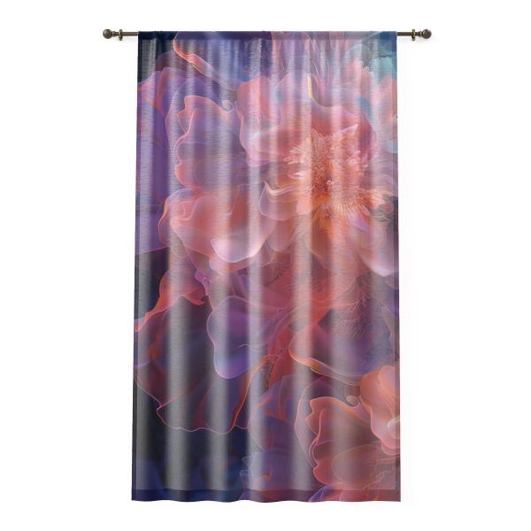 Floral Nebula 09 - Left Side Sheer Window Curtain (1 Piece)