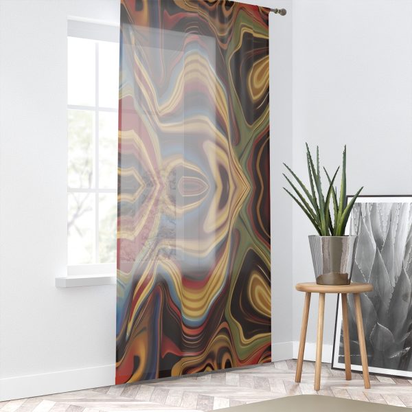 Lipnotic Kaleidoscope Background 03 - Right Side Sheer Window Curtain (1 Piece) - Image 2