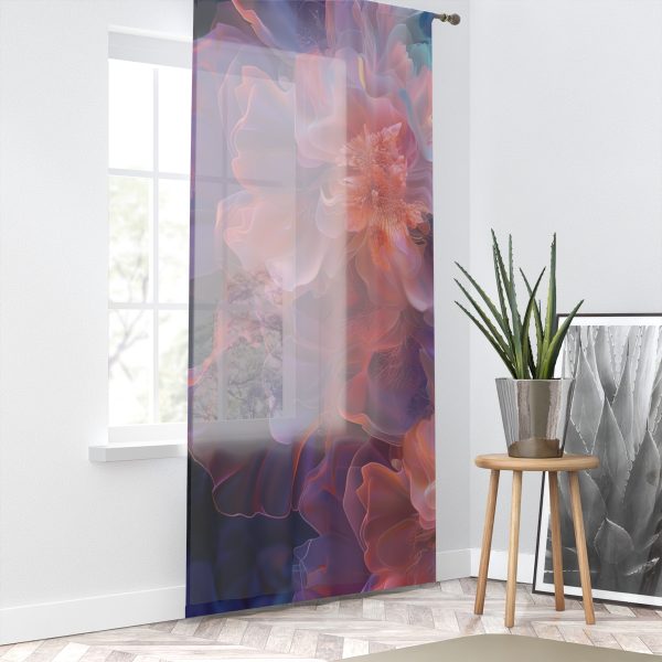 Floral Nebula 09 - Left Side Sheer Window Curtain (1 Piece) - Image 2