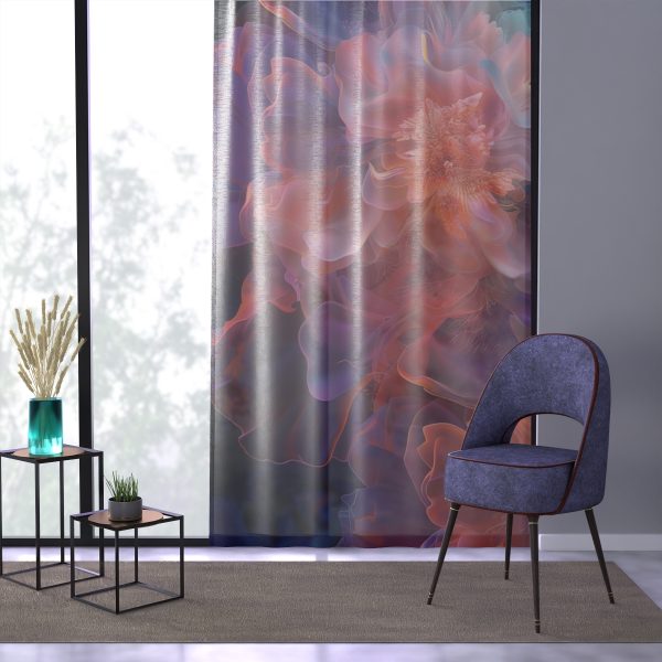 Floral Nebula 09 - Left Side Sheer Window Curtain (1 Piece) - Image 3