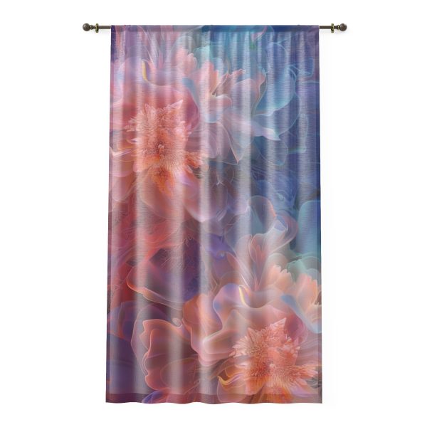 Floral Nebula 09 - Single Panel Sheer Window Curtain (1 Piece)