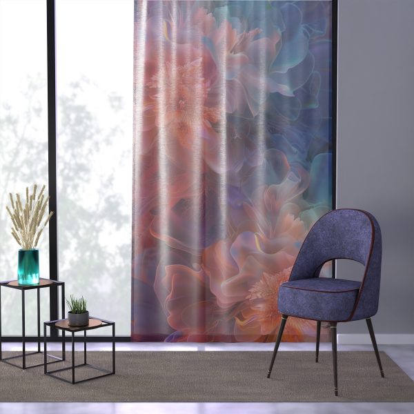 Floral Nebula 09 - Single Panel Sheer Window Curtain (1 Piece) - Image 3