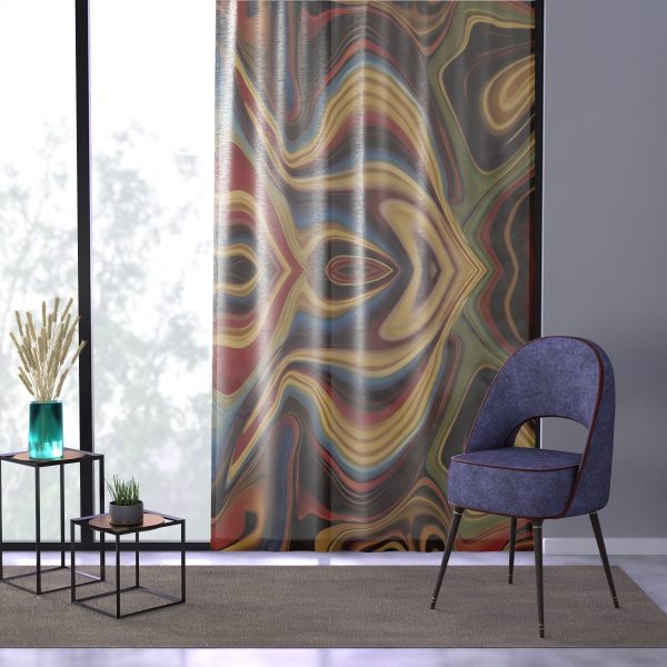 Lipnotic Kaleidoscope Background 03 - Right Side Sheer Window Curtain (1 Piece) - Image 3