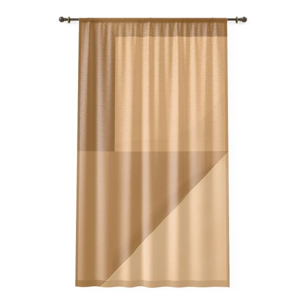 Soft Geometric Pyramid 01 in Honey Yellow Tone - Left Side Sheer Window Curtain (1 Piece)