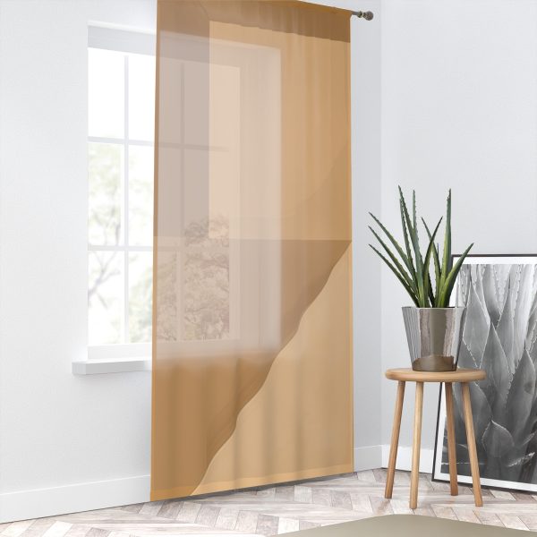 Soft Geometric Pyramid 01 in Honey Yellow Tone - Left Side Sheer Window Curtain (1 Piece) - Image 2