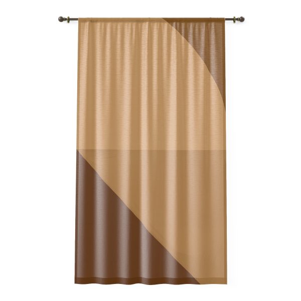 Soft Geometric Pyramid 02 in Honey Yellow Tone - Right Side Sheer Window Curtain (1 Piece)