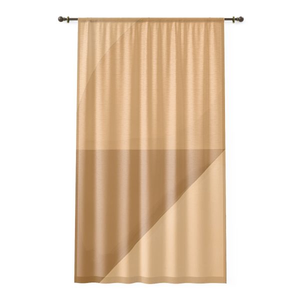 Soft Geometric Pyramid 02 in Honey Yellow Tone - Left Side Sheer Window Curtain (1 Piece)