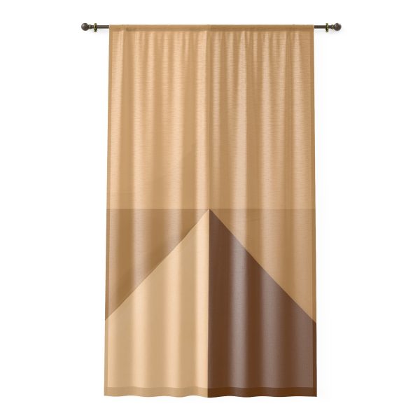 Soft Geometric Pyramid 02 in Honey Yellow Tone - Single Panel Sheer Window Curtain (1 Piece)