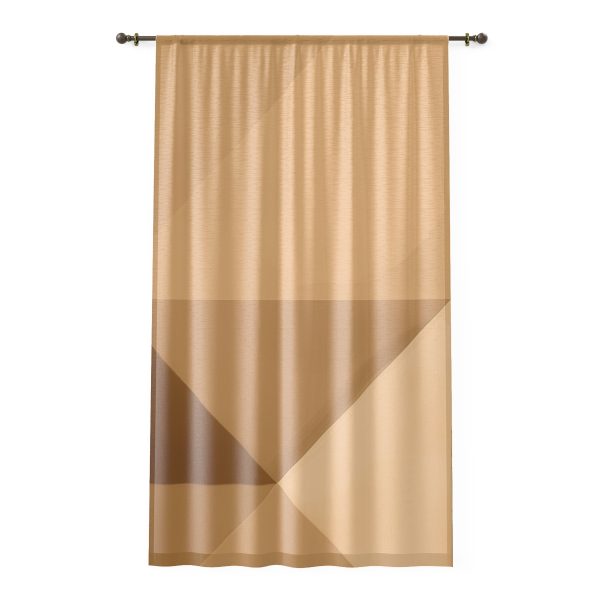 Soft Geometric Pyramid 03 in Honey Yellow Tone - Left Side Sheer Window Curtain (1 Piece)