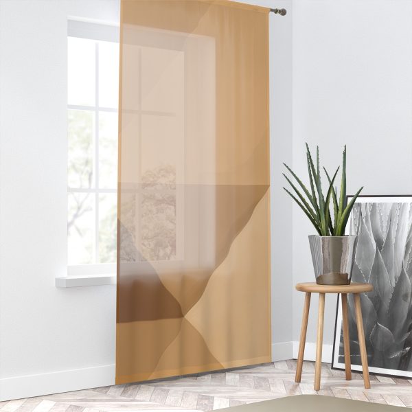 Soft Geometric Pyramid 03 in Honey Yellow Tone - Left Side Sheer Window Curtain (1 Piece) - Image 2