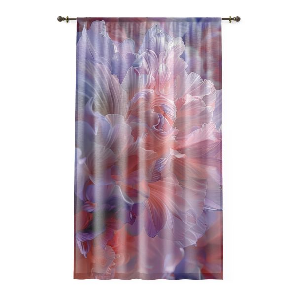 Floral Nebula 07 - Single Panel Sheer Window Curtain (1 Piece)