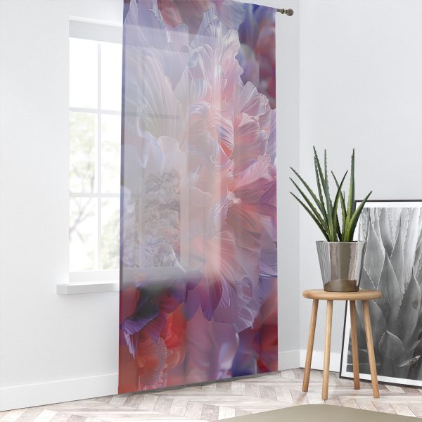 Floral Nebula 07 - Single Panel Sheer Window Curtain (1 Piece) - Image 2