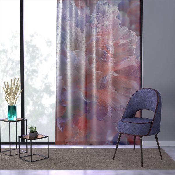 Floral Nebula 07 - Single Panel Sheer Window Curtain (1 Piece) - Image 3