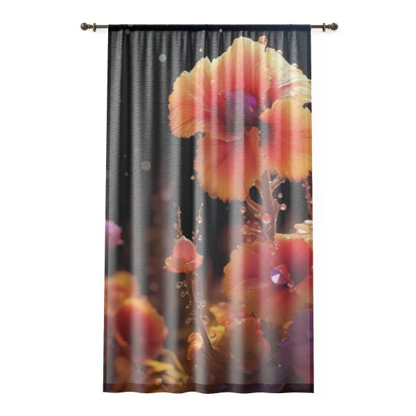 Bright Fantasy Floral 01 - Left Side Sheer Window Curtain (1 Piece)