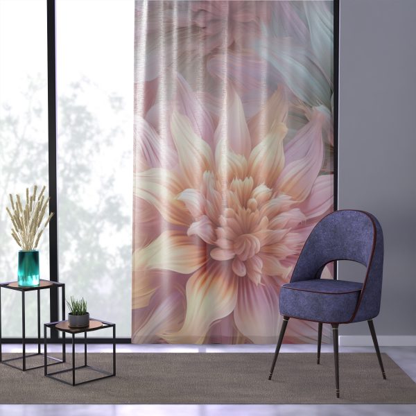 Pastel Fantasy Baroque Floral 03 - Left Side Sheer Window Curtain (1 Piece) - Image 3