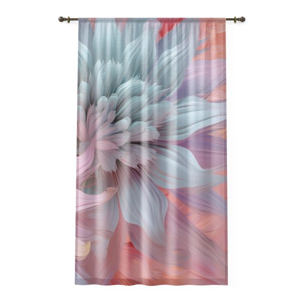 Pastel Fantasy Baroque Floral 03- Right Side Sheer Window Curtain (1 Piece)