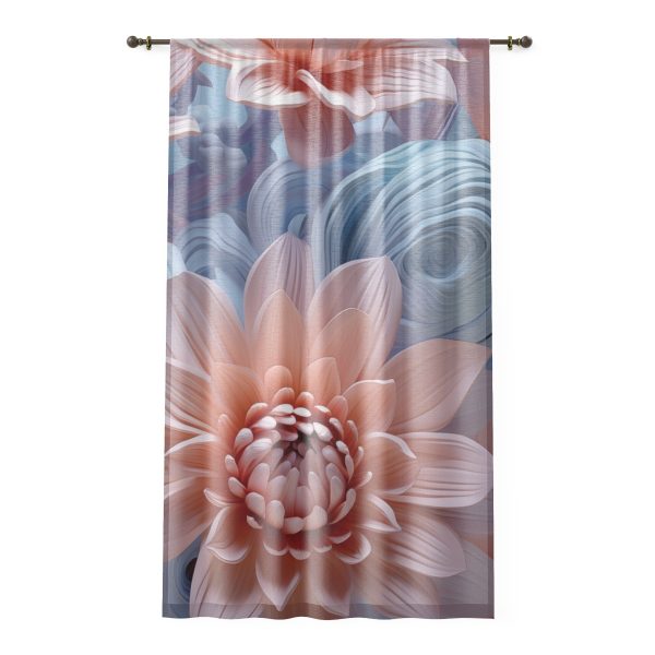 Foamy Floral Fusion 02 - Right Side Sheer Window Curtain (1 Piece)