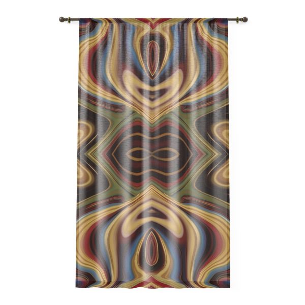 Lipnotic Kaleidoscope Background 04 - Single Panel Sheer Window Curtain (1 Piece)